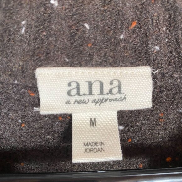 Ana Brown Speckled Knit Sweater Crewneck Womens Size Medium - Picture 4 of 8